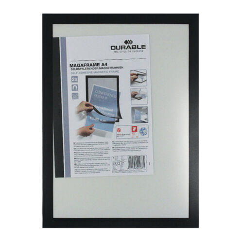 Durable Magaframe Self Adhesive A4 Black/grey 20 Packs (2per Pack) 40