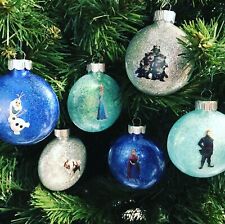 Frozen Elsa Anna Sven Kristoff Olaf Rock Trolls Glitter Christmas Ornaments