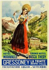 Gressoney Aoste Suisse Ref01 - Poster Hq 42x60cm D'une Affiche Vintage