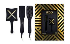 Ikoo Collector's Noir E-styler Set: 2-in-1 Brosse De Lissage + Paddle X Brosse
