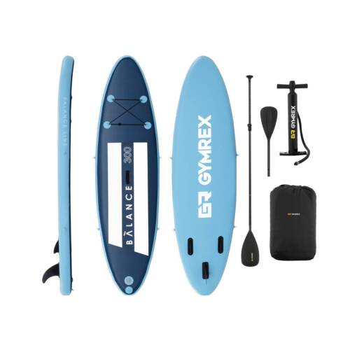 Inflatable Sup Board Stand Up Paddle Board + Paddle 3 Fins 135kg Blue/navy Blue