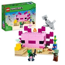 Lego 21247 Minecraft The Axolotl House Set, Buildable Underwater Base With Diver