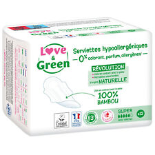 Lot De 3 - Love & Green - Anti-irritation Super Avec Ailettes - Paquet De 12 Ser