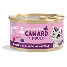 Lot De 5 - Edgard Cooper - Pâtée Pour Chat Junior En Sauce Au Canard Et Au Poule