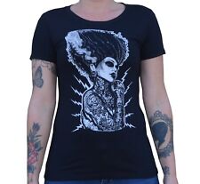 Lowbrow Art Femmes Démon Amour Tatouage Noir T-shirt Frankenbride S-m-l-xl-2xl