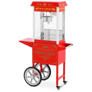 Machine à Pop Corn Avec Chariot Design Rétro 150/180°c Rouge Appareil à Pop Corn