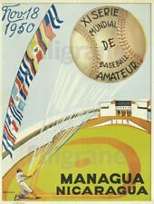 Managua Baseball 1950 Rjvz-poster Hq 40x60cm D'une Affiche Vintage