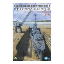 Maquette Bateau Charlestown Navy Yard Dry Dock 1 & Uss Dd-742 Frank Knox 1944 Ta