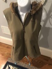 Marmot Womens Medium Brown Winter Vest With Hoody, Zip, 2 Zip Pockets