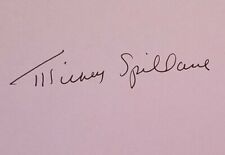 Mickey Spillane Author Signed Autographed 3x5 Index Card 