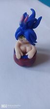 Miniature Fimo Figure Blue Haired Girl In A Coffee Cup