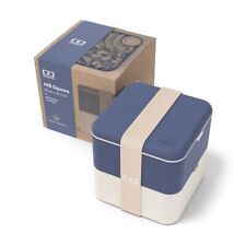Monbento Blue - L'ensemble Complet Lunchbox Mb Square + Bottle M + Mb Pochette L