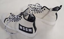 Msgm Baskets Montantes Pointure 40 Chaussures Toile Blanc Noir Unisex