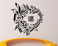 Music Wall Decal Vinyl Sticker Music Notes Treble Clef Interior Art Decor (15mu)