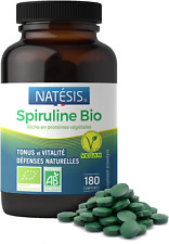 Natesis — Spiruline Bio & Vegan — 180 Comprimés — Riche En Protéines — Phycocyan