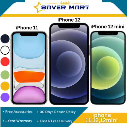 New Apple Iphone 11 - 12 - 12mini - 64gb - Unlocked Smartphone - All Colors - A+