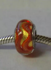 New Authentic Chamilia Sterling Murano Glass Christmas Dream Red Bead Ob-156