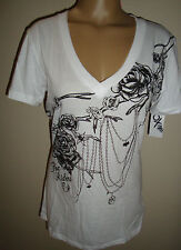 New Hot & Sexy Fox Racing Women's Luxe V-neck Tee T-shirt White Xs X-small