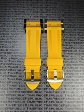 New Suunto Core Pu Rubber Strap Soft Diver Watch Band Lugs Adapter Set Yellow