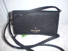 Nwt Kate Spade New York Black Leather Crossbody Iphone Case