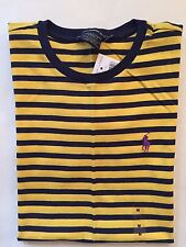 Nwt Women's Polo Ralph Lauren Sport Ss Crew Neck T-shirt Yellow Black- Xsmall