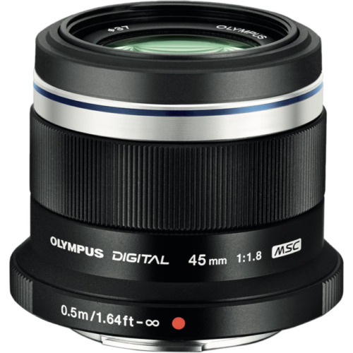 olympus 45mm f1.8 zuiko digital micro four thirds lens - black