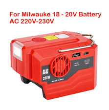 Onduleur Batterie Milwaukee 18v - 220v - 200w Camping Bricolage Travaux Voyage