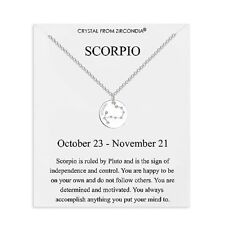 Philip Jones Collier Scorpion Zodiac Star Sign Disc Créé Avec Des Cristaux Zi...