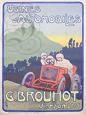 Plaque Alu Reproduisant Une Affiche Usines Automobiles Brouhot Vierzon