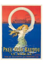 Pneu Vélo Baudou Rf196 - Poster Hq 45x60cm D'une Affiche Vintage