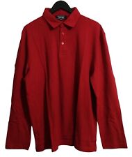 Polo Rouge Brique Manches Longues T Shirt L Homme Moderne Coton Taille Xxl / 2xl