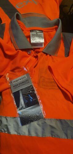 Portwest Mens Hi Vis Polo Short Sleeve Shirt Orange 3xl