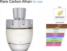 Rare Carbon Afnan For Men 100 Ml Neuf Senteur Cuir, Ambre Et Bois 