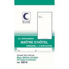 [ref:2233-12] Elve Lot De 12 Blocs Autcopiant Maitre D'hotel 165 X 96 Mm 50