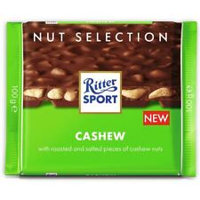 Ritter Sport Cashew Lait Chocolat 100g Rôti & Salé Pièces Cashew Noix X 6