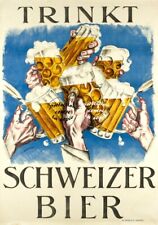 Schweizer Bier Rnbe - Poster Hq 40x60cm D'une Affiche Vintage