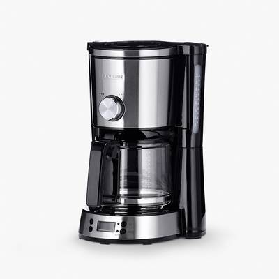 severin 4826 coffee maker stainless steel (brushed), cup volume=10 timer, plate warmer, glass jug black
