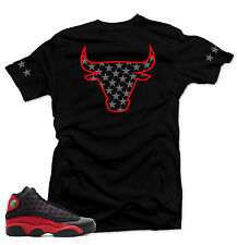 Shirt To Match Air Jordan Bred 13s. The Bull Black Tee 