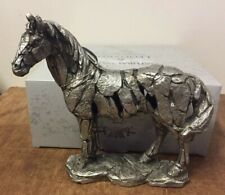 Silver Colour Standing Horse Ornament Figurine By Leonardo Silver Horse Statue