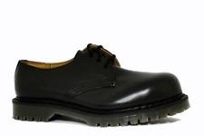 Solovair Nps Chaussures Fabriqué En Angleterre 3 Œil Noir Embout Acier + Couture
