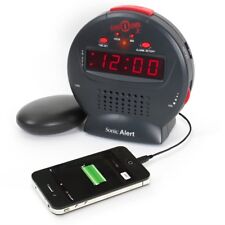 Sonic Bomb Jr Sbj525ss Extra Loud Vibrating Bed Shaker Alarm Clock New