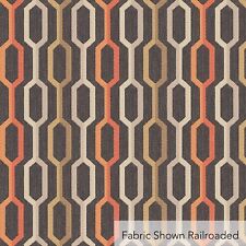  Sunbrella Carnegie Camden Gray & Orange Geometric Outdoor Upholstery Fabric