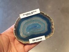 Tranche Agate Bleu Polie Brésil 355gr Blue Stone Minéraux Mineral Slice Brazil