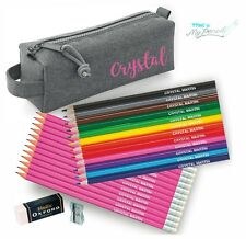 Étui Crayon Bloc Avec 12 Couleurs Et 12 Crayons Personnalisés Assortis - Rose
