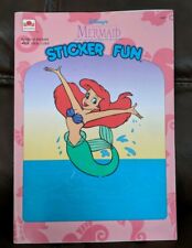 Vintage The Little Mermaid Sticker Fun Coloring Book Walt Disney Golden 1992