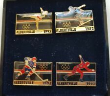 Vintage Usa Albertville 1992 Olympics Pin Lot Of 4 Skating, Skiing, Hockey, Etc.
