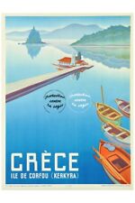 Voyage Grèce Ile De Corfou Rf334 - Poster Hq 40x60cm D'une Affiche Vintage