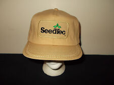 Vtg-1980s Seed Tec Farming Ag Hybrids Foam Safflower Snapback Hat Sku22