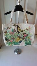 Wild Cotton Butterfly Garden Canvas Tote - Made In Usa