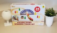 Wooden Train Set First Learning 35 Pc Fun Play Child Toddler Boy Girl 3 Kids Toy